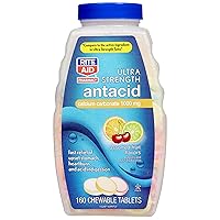 Rite Aid Ultra Strength Antacid Chewable Tablets, Assorted Fruit - 160 Count, Calcium Carbonate 1000mg, Fast Relief of Upset Stomach, Heartburn, and Acid Indigestion