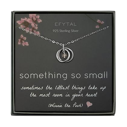 EFYTAL New Mom Gifts, Sterling Silver Necklace For Mother and Baby Girl/Boy, First Time Mom Mother's Day Jewelry Gift Ideas