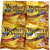 Werther's Original Sugar-Free Candies Bundle - 4 Items: Hard Candies and Caramel Coffee Hard Candies