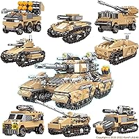 War Battle Tanks Building Kit | 25 Desert Storm Projects | Major Brands Compatible (1048 Pieces)