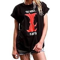 Anime Gifts for Girls - Oversized Comic T-Shirt Black - Death Plus Size Top