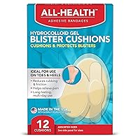 All Health Extreme Hydrocolloid Gel Blister Cushion Bandages, Assorted Sizes Variety Pack, 12 ct | Long Lasting Protection Against Rubbing and Friction for Blisters