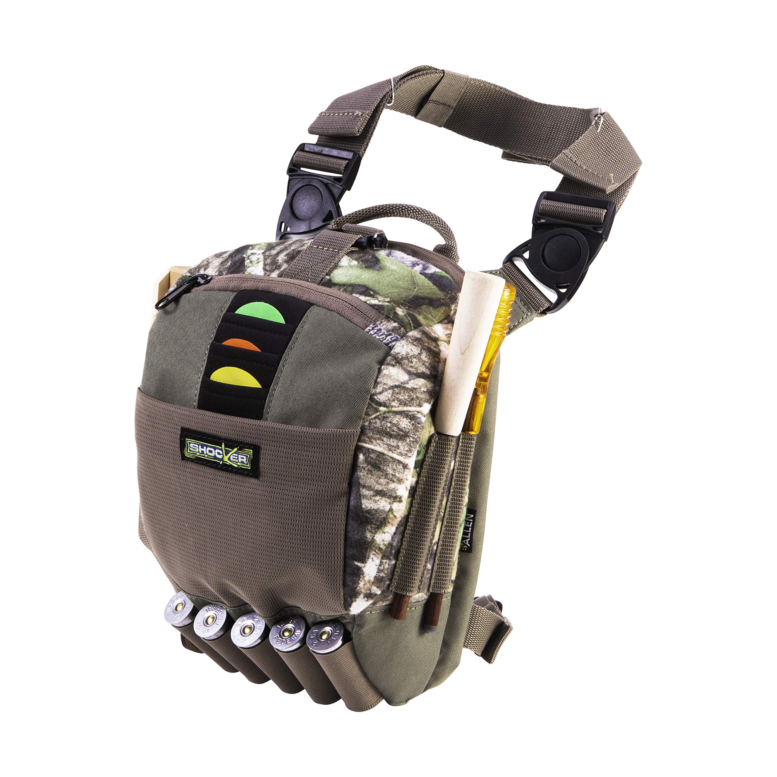 Allen Company Shocker Cut-N-Run Turkey Hunting Pack - 3in1: Thigh Pack, Sling Pack, Chest Pack - 9 Features, 10 Inch/315 Cubic inches / 5.2 L, Camo 19170 One Size