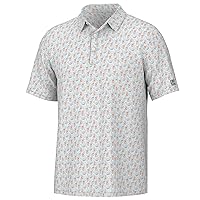 HUK Men's Pursuit Pattern, Performance Short Sleeve Polo Shirt