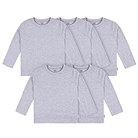 Gerber Baby Toddler 5-Pack Solid Long Sleeve T-Shirts Jersey 160 GSM