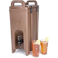 Carlisle FoodService Products Cateraide Insulated Beverage Dispenser with Handles for Catering, Events, Kitchens, And Restaurants, Plastic, 5 Gallons, Brown