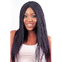 Twisted Wigs, Micro Million Twist Wig - Color Purple - 18 Inches. Synthetic Hand Braided Wigs for Black Women.