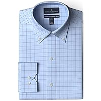 Buttoned Down Men's Tailored Fit Button Collar Pattern Dress Shirt