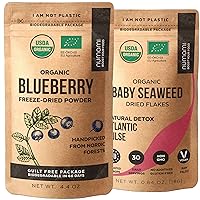 Atlantic Dulse and Wild Blueberry Powder for Your Perfect Detox Smoothie, Premium Quality and Organic Certified