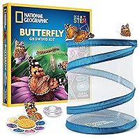 Butterfly Growing Kit - Butterfly Habitat Kit with Voucher to Redeem 5 Caterpillars (S&H Not Included), Butterfly Cage, Feeder (Amazon Exclusive)