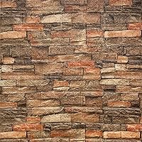 7mm Thick Anti-Collision self Adhesive 3D Wall Panels Peel and Stick,10-Pack 57 Sq.Ft Antique Foam Wall Panel Faux Brick Wall Panels Faux Stone Wall Panels for Bedroom (10, Style A)