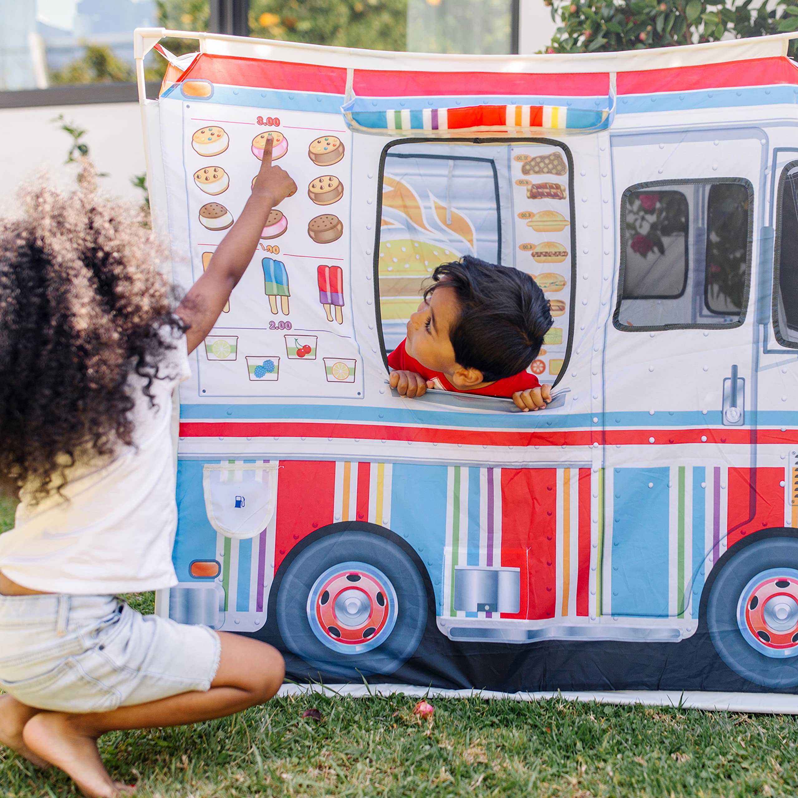 Melissa & Doug Food Truck Play Tent - Role Play Toy Ice Cream Truck Tent For Kids Ages 3+
