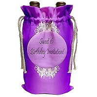 3dRose Edmond Hogge Jr Birthdays - Purple Sweet 16 Birthday Invitations - Wine Bag (wbg_38829_1)