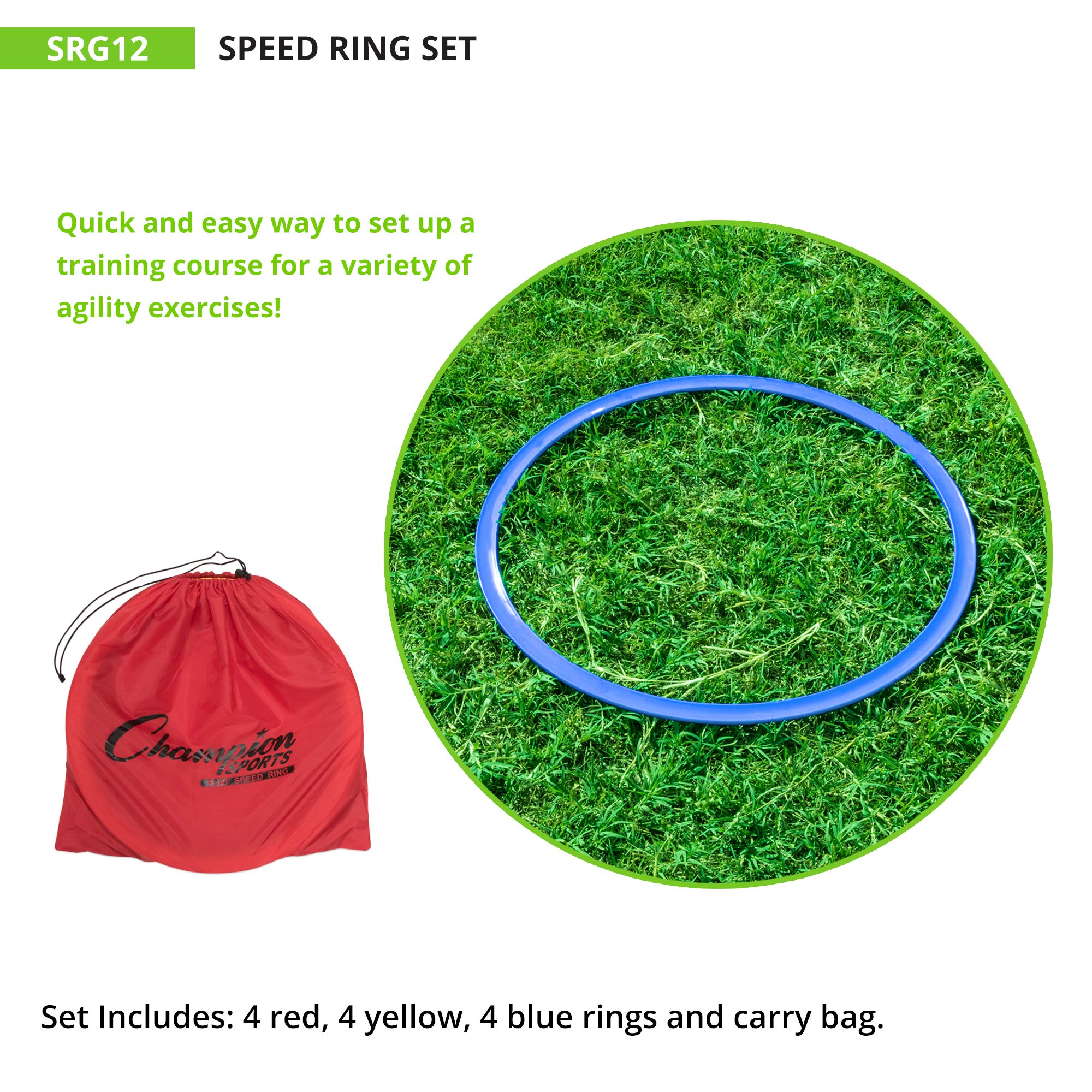 Champion Sports Speed Ring Set Yellow, One Size