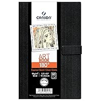 Canson 180 Degree Art Book Paper Pad, Hardbound Sketchbook, 5.5x8.5 inches, 80 Sheets (65lb/96g) - Artist Paper for Adults and Students