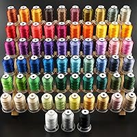 63 Brother Colors Polyester Embroidery Machine Thread Kit 500M (550Y) Each Spool for Brother Babylock Janome Singer Pfaff Husqvarna Bernina Embroidery and Sewing Machines