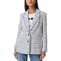 Karl Lagerfeld Paris Women's Tweed Long Sleeve Everyday Fashion Sport Jacket