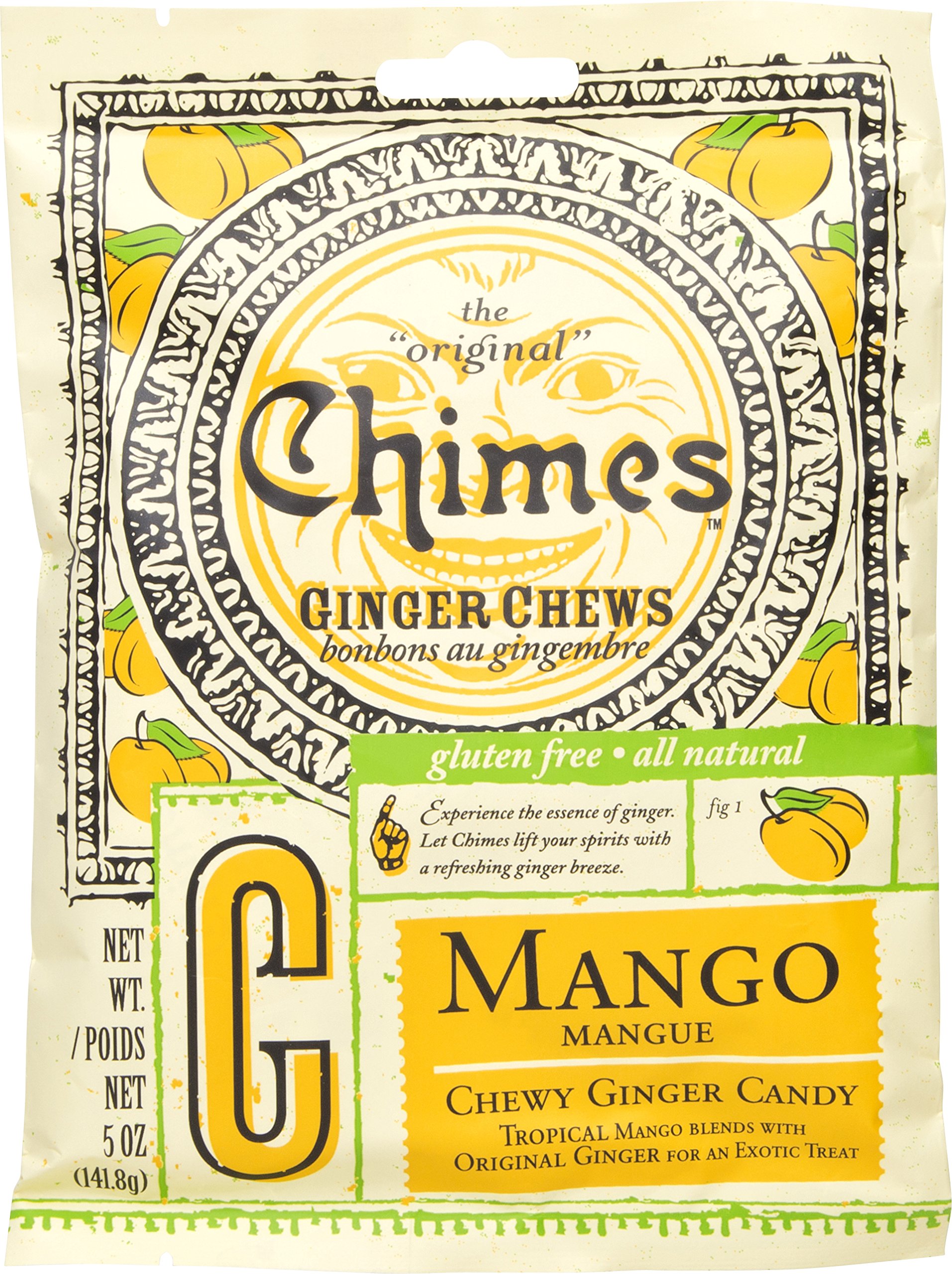 Chimes Ginger Chews Mango, 5 oz (Pack of 10)