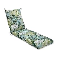 Pillow Perfect Tropic Floral Indoor/Outdoor Split Back Chaise Lounge Cushion with Ties, Plush Fiber Fill, Weather, and Fade Resistant, 72.5