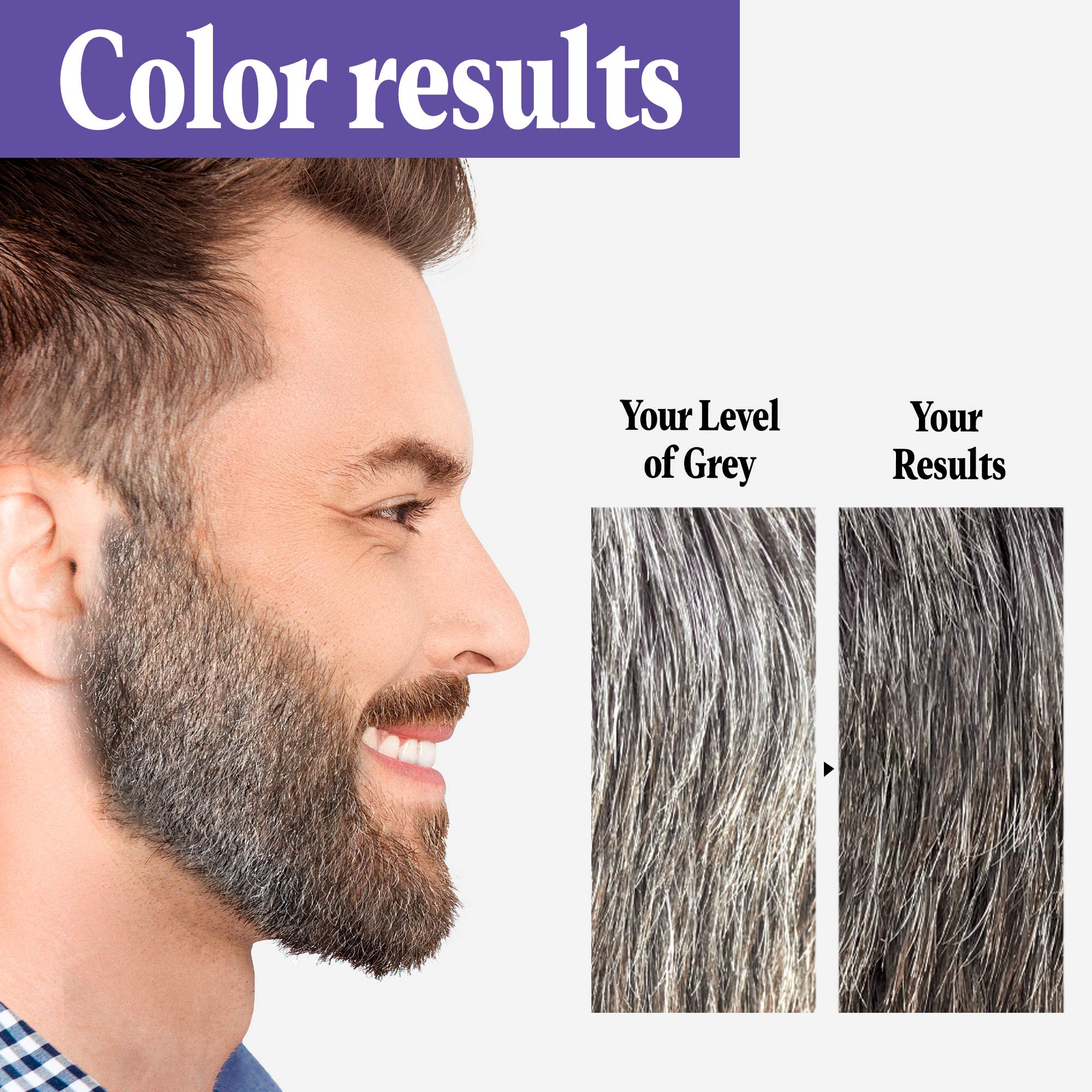 Just For Men Touch of Gray Mustache & Beard, Beard Coloring for Gray Hair with Brush Included for Easy Application, Great for a Salt and Pepper Look - Light & Medium Brown, B-25/35, Pack of 1