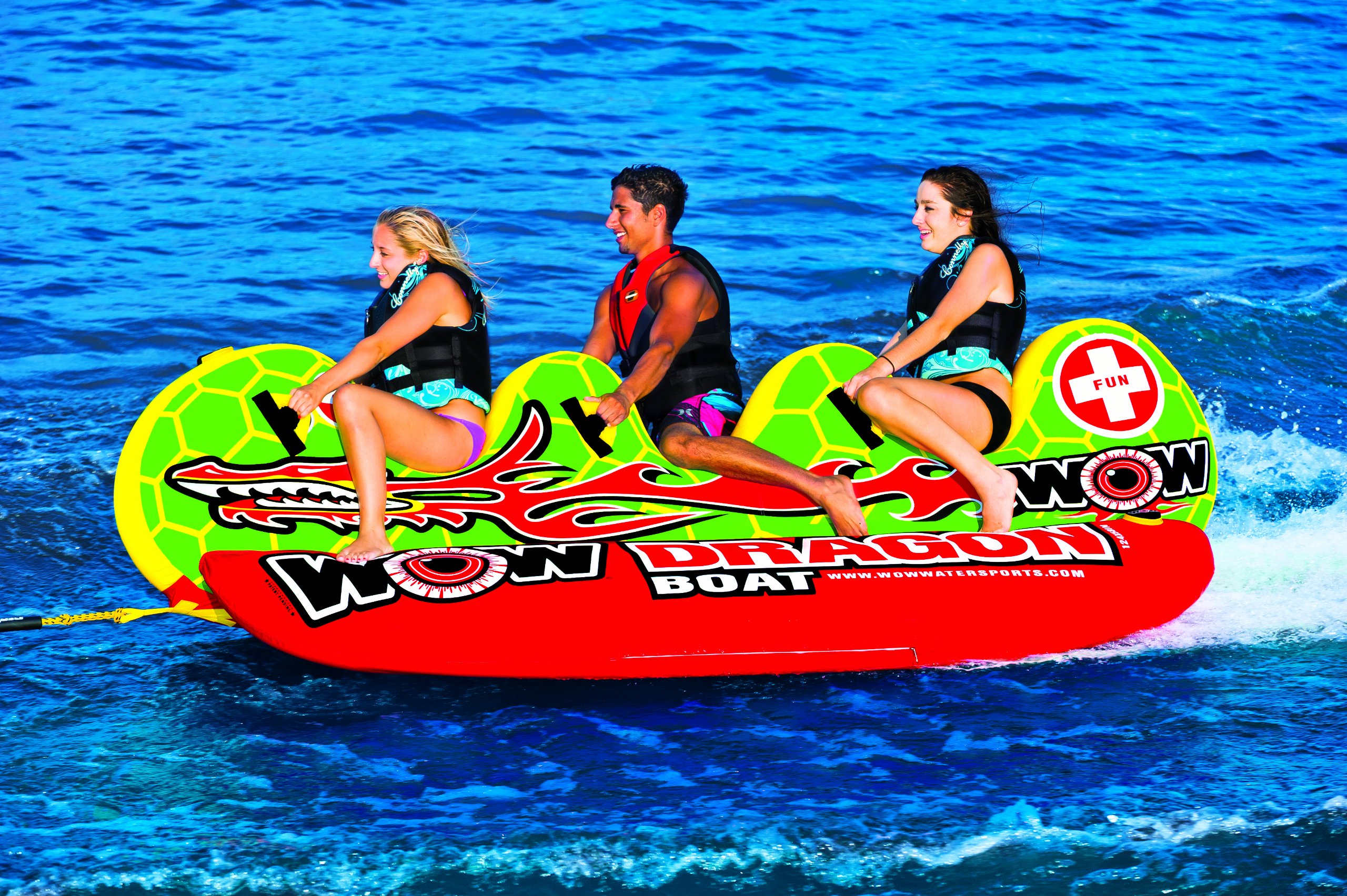 WOW World of Watersports Dragon Boat Cockpit 1 2 or 3 Person Inflatable Towable Cockpit Tube for Boating, 13-1060