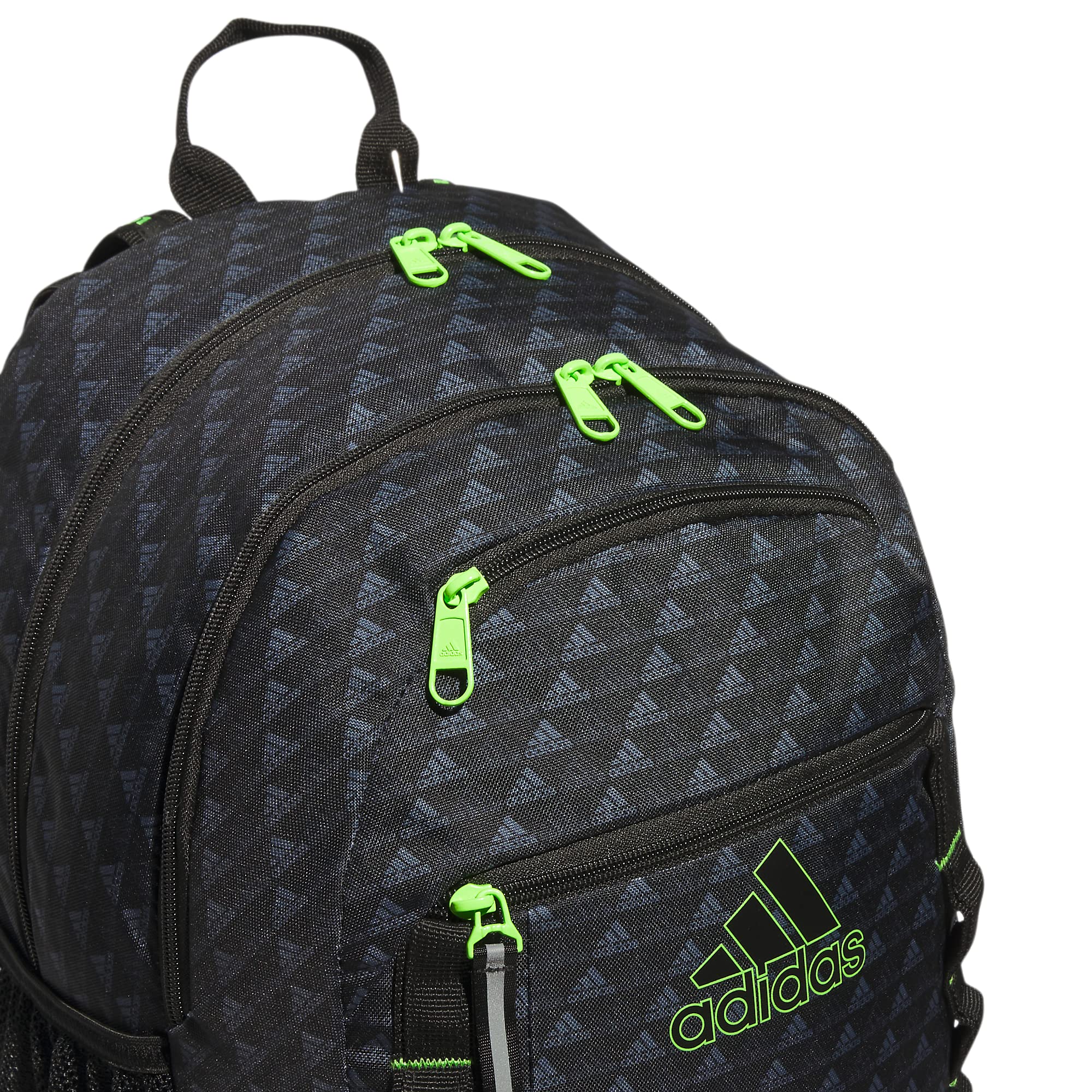 adidas Excel 6 Backpack, BOS Mini Monogram Black/Lucid Lime Green, One Size
