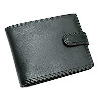 Men's Leather Wallet With RFID Blocking Multi Credit Card, Id & Coin Pocket Purse 4014 (Black)