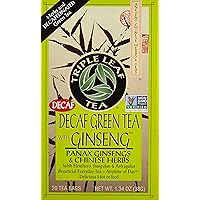Green Tea-No Caffeine with Ginseng & Chinese Herbs Triple Leaf Tea 20 Bag