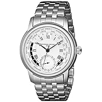 Frederique Constant Men's FC718MC4H6B World Timer Stainless Steel Watch with Link Bracelet