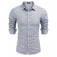 COOFANDY Men's Floral Dress Shirts Long Sleeve Regualr Fit Casual Button Down Shirts