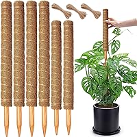 Moss Pole Set, Stackable Moss Poles for Climbing Plants Monstera, Tall Handmade Plant Pole Sticks, Large Coir Plant Support Stakes for Potted Plants Indoor, Pothos, Philodendron