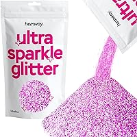 Hemway Premium Ultra Sparkle Glitter Multi Purpose Metallic Flake for Arts Crafts Nails Cosmetics Resin Festival Face Hair - Pink Holographic - Ultrafine (1/128