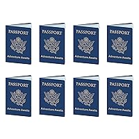 Beistle Set of 8 Around The World Passports, Global Adventure Travel Party Favors, Made In USA Since 1900