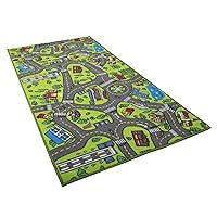 Kids Carpet Playmat Rug City Life Great for Playing with Cars and Toys - Play Learn and Have Fun Safely - Kids Baby Children Educational Road Traffic Play Mat for (Large- 60 inches by 32 inches)