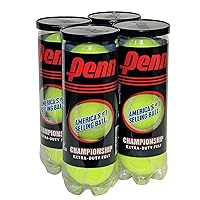 Penn Championship Tennis Balls - Extra Duty Felt Pressurized - 3 Balls (Pack of 4)
