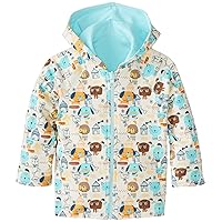 Zutano Baby Boys Woof Club Reversible Zip Hooded Sweatshirt, Cream