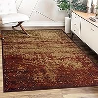 Superior Indoor Area Rug, Jute Backed Modern Abstract Rugs for Living Room, Dining, Kitchen, Office, Entryway, Bedroom, Hardwood Floor Decor, Afton Collection, Auburn, 2' x 3'
