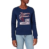 Love Moschino Chic Blue Emblem Women's Sweatshirt