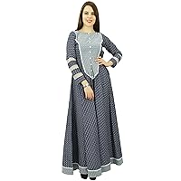 Women Ethnic Top Cotton Printed Anarkali Kurti Tunic Dress Designer Kurt