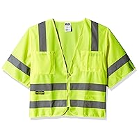 na SV83GML Class 3 Standard Mesh Safety Vest with Short Sleeves, Large, Green