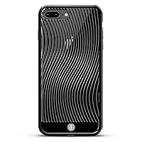 BLACK CURVY STRIPES | Luxendary Chrome Series designer case for iPhone 8/7 Plus in Titanium Black trim