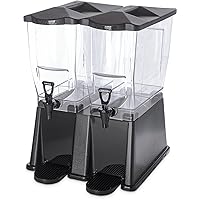 Carlisle FoodService Products Trimline Double Base Rectangular Drink Dispenser with Spigot for Catering, Buffets, Restaurants, Polycarbonate (Pc), 3.5 Gallons, Black