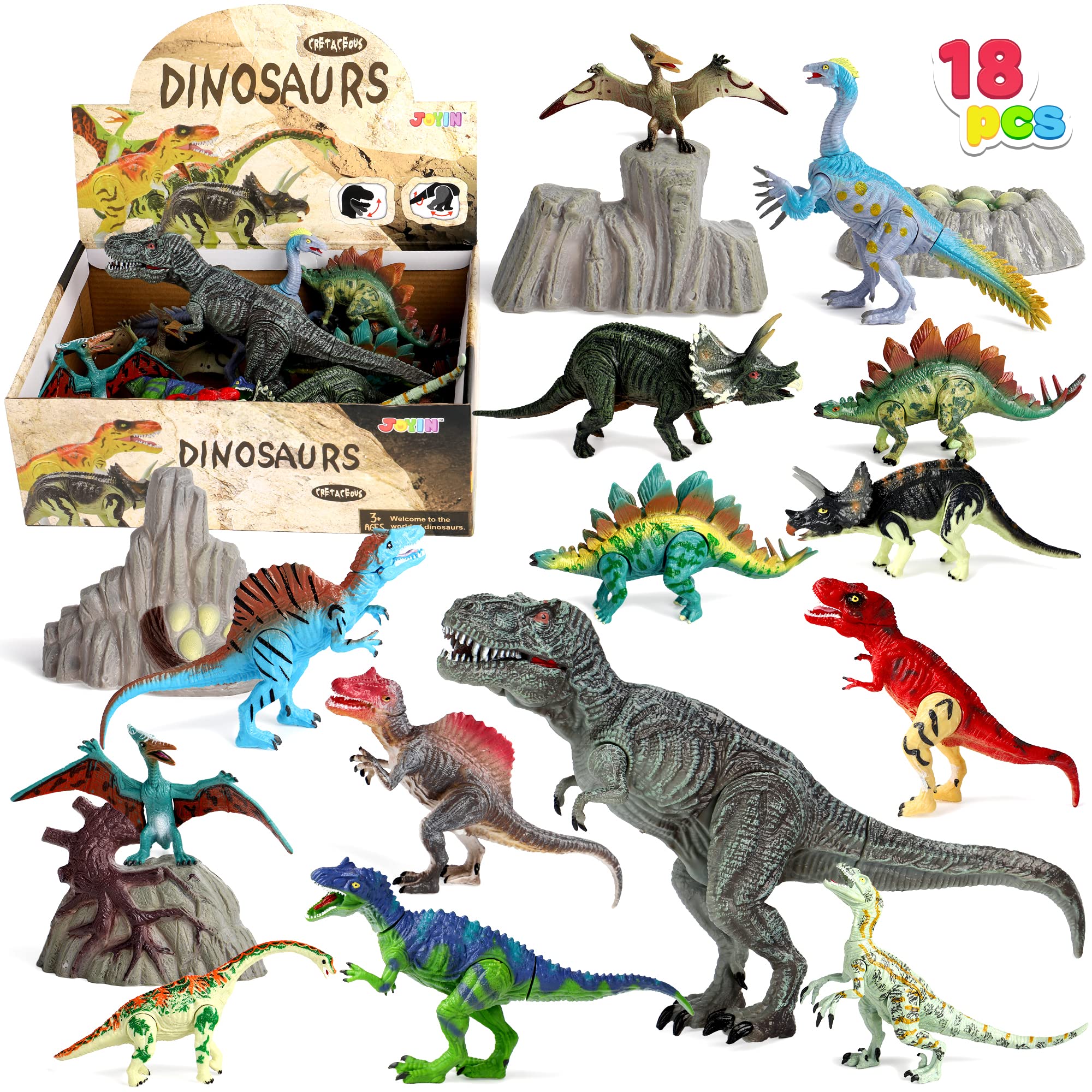 JOYIN Kids Dinosaur Toy, 18 Pcs 6