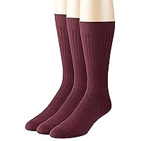 Men's Socks Soft Ribbed Knit Classic Cotton Mid-Calf Crew Dress Socks 3 & 6 Pack