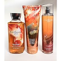 Bath and Body Works Cashmere Glow Shower Gel 10 Oz, Fine Fragrance Mist,& Ultra Shea Body Cream 8.0 oz