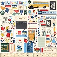 Carta Bella Paper Company School Days Element sticker, navy, red, yellow, green