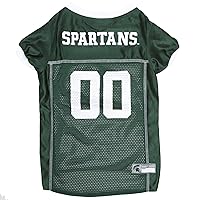 Pets First NCAA College Michigan State Spartans Mesh Jersey for DOGS & CATS, X-Small. Licensed Big Dog Jersey with your Favorite Football/Basketball College Team