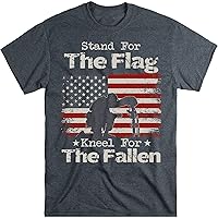 Patriotic Military Veteran American Flag Stand for Men Women T-Shirt, Stand for The Flag Kneel for The Fallen Shirt