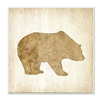 Stupell Home Décor Golden Bear in the Wild Wall Plaque Art, 12 x 0.5 x 12, Proudly Made in USA
