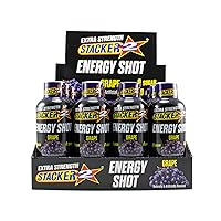 Stacker 2 Extreme Energy Shot Extra Strength, Grape, 2 Fluid Ounce (Pack of 12)